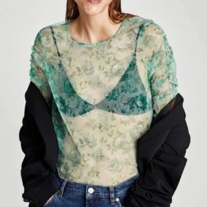 Zara Sheer Long Sleeve Top